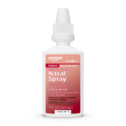 Amazon Basic Care Maximum Strength 12 Hour Nasal Spray, Oxymetazoline HCl Solution, Sinus Pressure Relief, Cold and Allergy Medicine, Decongestant, 1 fl oz (Pack of 1) Amazon Basic Care buy supplements Au