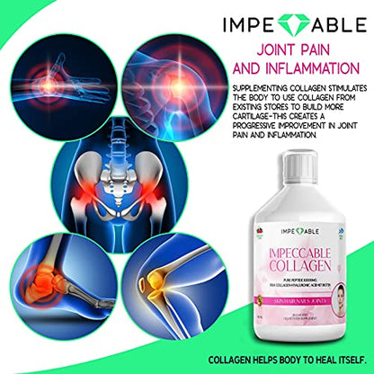 IMPECCABLE Collagen 10.000mg hydrolyzed Sugar Free Liquid Marine Collagen | Supplements for Women and Men ImpeccableBuy Supplements Australia