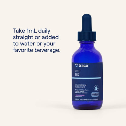 Trace Minerals Ionic B12 - Liquid Multivitamin for Hormone Balance & Healthy Nerve Function - Supports Metabolic Health - Enzyme Production - Natural Wellness Formula - 2 fl oz (59 Servings) Trace MineralsBuy Supplements Australia
