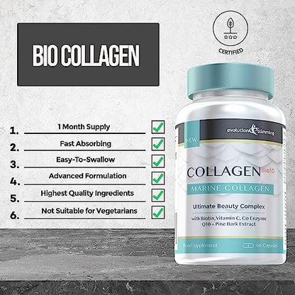Collagen Bio-10 with Marine Collagen, Biotin & Co-Enzyme Q10 (60 Capsules) Evolution SlimmingBuy Supplements Australia