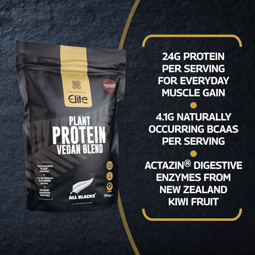 Healthspan Elite All Blacks Plant Protein Vegan Blend (750g) | 23g Protein Per Serving Healthspan EliteBuy Supplements Australia