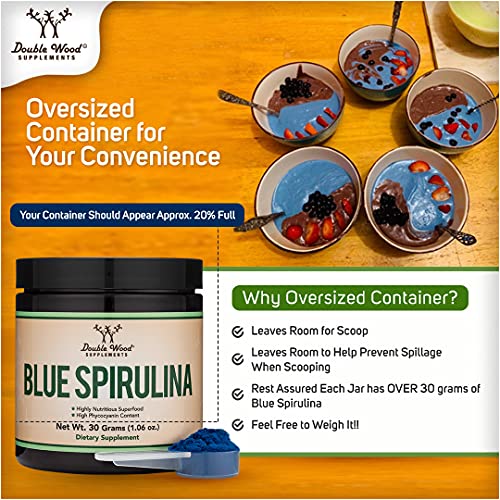 Blue Spirulina Powder - Maximum 35% Phycocyanin Content, Superfood Powder from Blue Double Wood SupplementsBuy Supplements Australia