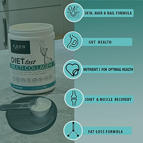 K-GEN Multi Collagen Peptides Powder Hydrolyzed Grass Fed Bovine, Wild Caught Marine | Advanced Diet Collagen Types I, III, IV & V Hyaluronic K GEN ketogenic enhancementBuy Supplements Australia