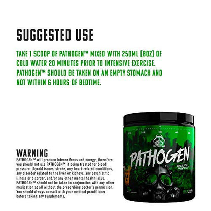 Outbreak Nutrition Pathogen Pre Workout with Beta-Alanine, Energy Boosting Muscle Pumping Preworkout Powder | Double Barrel Berry | 25 Servings, 336g