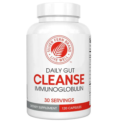 Silver Fern Cleanse - Daily Gut - 1 Bottle - 120 Capsules - 30 Day Supply - Immunoglobulin G, A & M -(IgG, IGA, IgM) - Postbiotic Silver FernBuy Supplements Australia