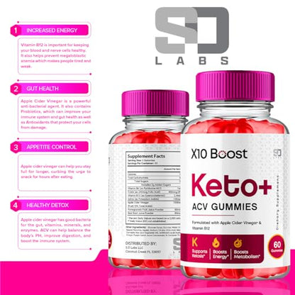 (2 Pack) X10 Boost Keto ACV Gummies Advanced Weight Loss, X10 Boost Keto S.O LabsBuy Supplements Australia