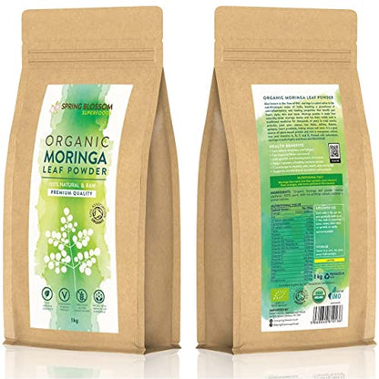 1KG Moringa Superleaf Powder Oleifera 100% Organic Raw Premium Quality Non-GMO Spring BlossomBuy Supplements Australia