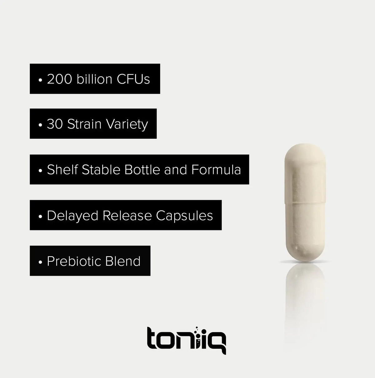 Toniiq 200 Billion CFU Probiotic Supplement 30 Verified Third-Party Tested Strains - Fully Shelf-Stable Probiotics Formula with Prebiotic Blend - Extended Release Capsules Toniiq buy supplements Au