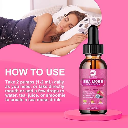 3000mg Sea Moss Liquid Drops - Black Seed Oil & Irish Sea Moss Gel