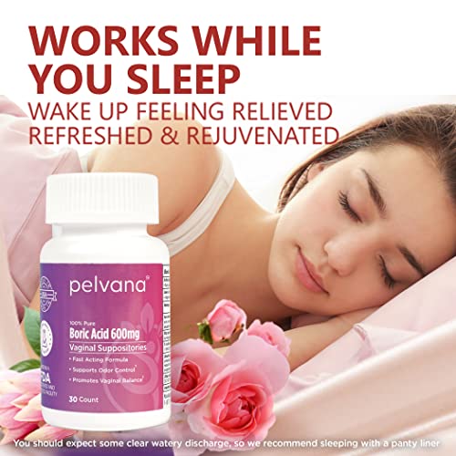 Pelvana Boric Acid Suppositories for Women 30 - for Vaginal pH Balance, Odor Control, Itching, & Discharge PelvanaBuy Supplements Australia