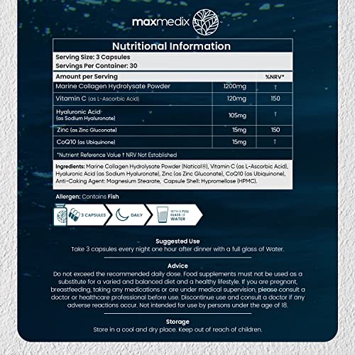 Marine Collagen Capsules 1455mg - Naticol Type 1 Collagen Supplements for Women & Men maxmedixBuy Supplements Australia
