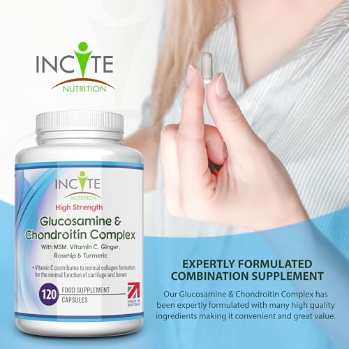 Glucosamine and Chondroitin High Strength Complex with MSM, Vitamin C, Ginge Incite NutritionBuy Supplements Australia