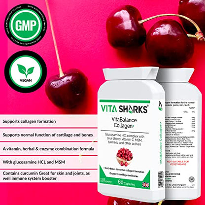 VitaBalance Collagen+ 60 Capsules for Skin, Hair, Nails, Joints & Connective Tissue Vita SharksBuy Supplements Australia