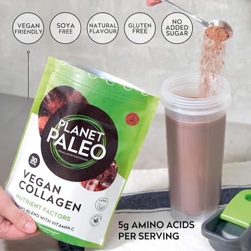 Planet Paleo Vegan Collagen (Chocolate, 255g) - Vegan Collagen Powder - High Protein Planet PaleoBuy Supplements Australia