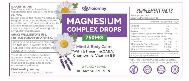 Magnesium Glycinate Liquid Drops for Women & Men, Triple Calm Magnesium Complex Supplement with L-Threonate, Malate, L-Theanine for Kids Adults Calm, Sleep & Mood, Sugar-Free, Natural Flavor, 2 fl oz loiomayBuy Supplements Australia