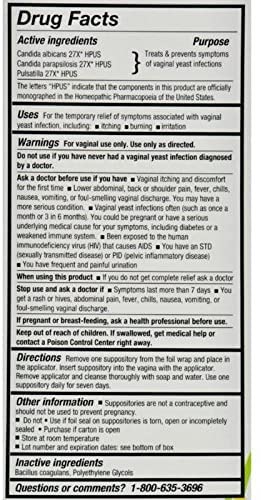 Yeast-Gard Advanced Homeopathic Suppositories 10 ea (Pack of 2) Perry EllisBuy Supplements Australia