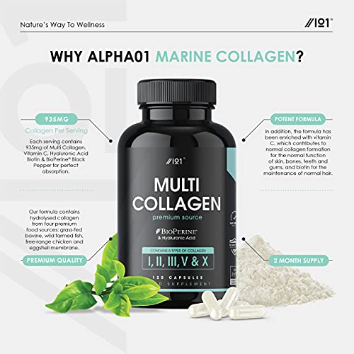 Multi Collagen Protein Capsules - Types I, II, III, V & X - Wild Caught Marine, Grass Fed Bovine, Eggshell & Free-Range Chicken Collagen Powder Revive NaturalsBuy Supplements Australia