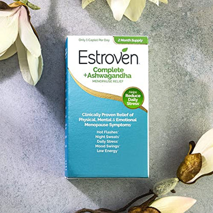 Estroven Complete + Ashwagandha Multi-Symptom Menopause Supplement for Women - 60 Ct. - Clinically Proven Ingredients Provide Menopause Relief & Night Sweats + Hot Flash Relief* - Drug-Free & Non-GMO EstrovenBuy Supplements Australia