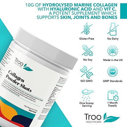 Hydrolysed Marine Collagen Peptides Powder Enhanced with Essential Vitamins 300g Troo Health CareBuy Supplements Australia