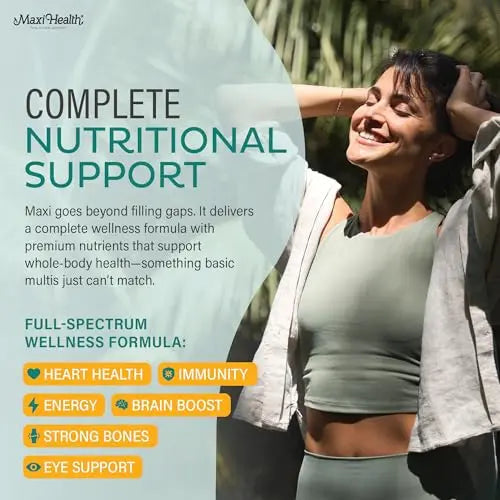 Maxi Health Multivitamin – Easy to Swallow Multi Vitamin Capsules with 30 Nutrients, Iron & Probiotics – Kosher Daily Multivitamins Small Capsules Maxi Health