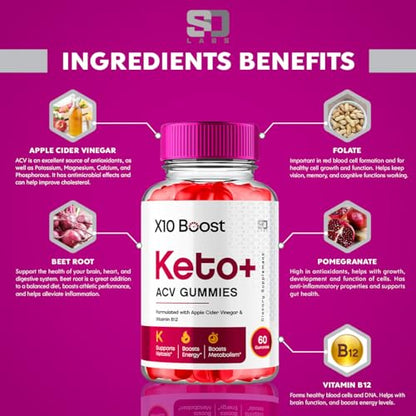 (2 Pack) X10 Boost Keto ACV Gummies Advanced Weight Loss, X10 Boost Keto S.O LabsBuy Supplements Australia