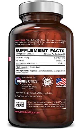OmniBiotics Myo-Inositol & D-Chiro Inositol Supplement with 40:1 Ratio for Hormone Balance for Women - Women Supplement to Support Reproductive Health & Ovarian Function. Non-GMO - 120 Vegan Capsules OmniBioticsBuy Supplements Australia