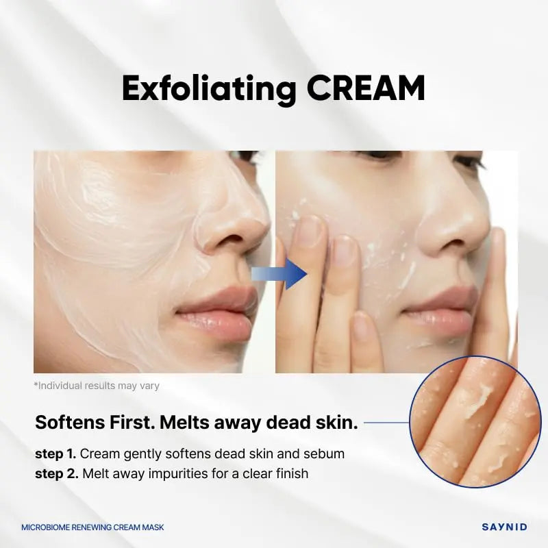 SAYNID MICROBIOME RENEWING CREAM MASK TRIAL KIT, Wash-off Cream, Soft Exfoliating Face Scrub Dead Skin Cells | 4.5g/0.15oz (3EA) SAYNIDBuy Supplements Australia