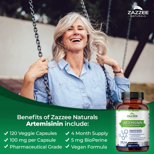 Zazzee High Absorption Artemisinin, 100 mg per Capsule, 120 Vegan Capsules, with 5 mg ZazzeeBuy Supplements Australia