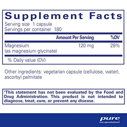 Pure Encapsulations Magnesium (Glycinate) - Supplement to Support Stress Relief, Sleep Pure EncapsulationsBuy Supplements Australia