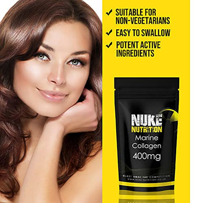 Nuke Nutrition Marine Collagen Capsules - 400mg - 120 Capsules - High Strength Collagen Nuke NutritionBuy Supplements Australia