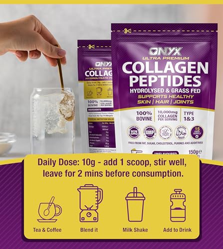 Premium Collagen Powder (Type I, III) Hydrolysed Bovine Collagen Peptides Powder - Halal Certified ONYX INGREDIENTS 101Buy Supplements Australia