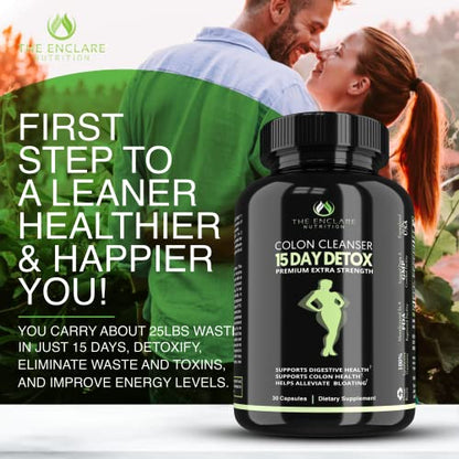 Colon Cleanser Detox. Premium 15 Day Fast-Acting Detox Cleanse Diet Pills, Probiotic THE ENCLARE NUTRITIONBuy Supplements Australia