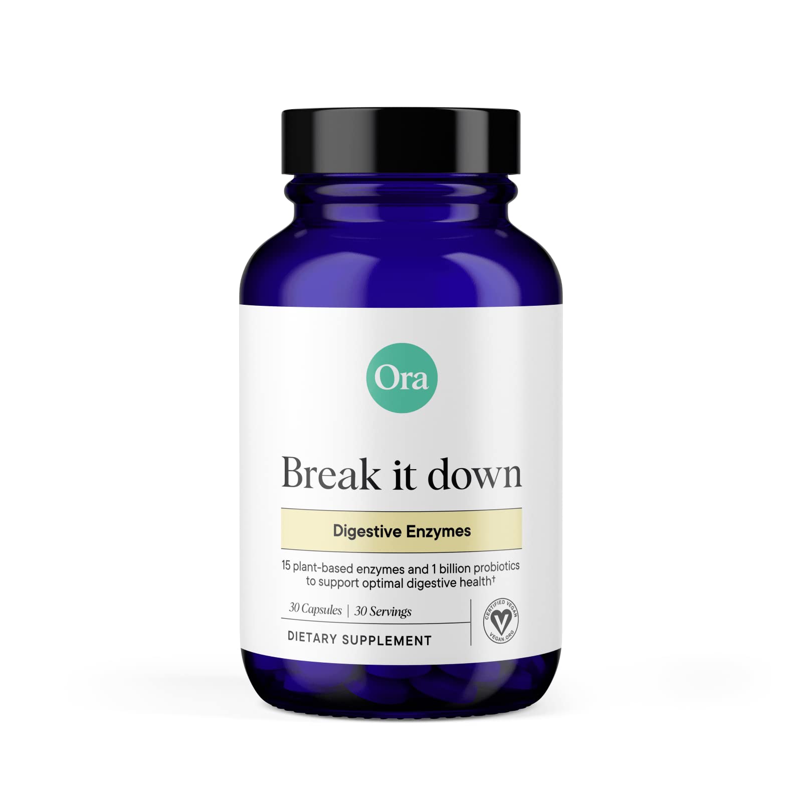Ora Organic Multi-Enzyme Supplement - Vegan, Gluten Free Enzymes for Digestion with Probiotics for Gut Health, Bloating, Constipation and Gas Relief - 30 Easy to Swallow Capsules Ora OrganicBuy Supplements Australia