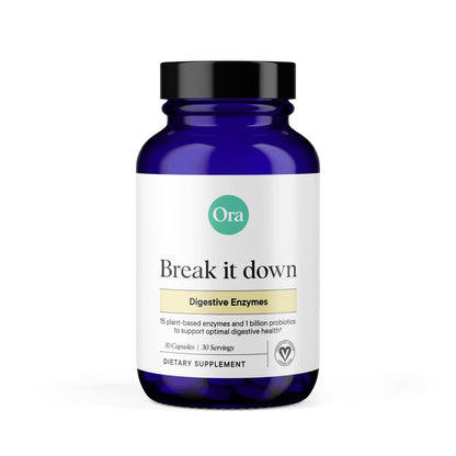Ora Organic Multi-Enzyme Supplement - Vegan, Gluten Free Enzymes for Digestion with Probiotics for Gut Health, Bloating, Constipation and Gas Relief - 30 Easy to Swallow Capsules Ora OrganicBuy Supplements Australia