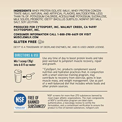 Muscle Milk 100% Whey With Probiotics Protein Powder, Vanilla, 1.85 Pound, 23 Servings Muscle MilkBuy Supplements Australia