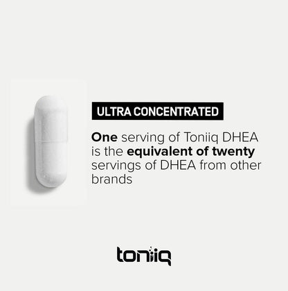 Toniiq Ultra High Strength DHEA 100mg Supplement for Men - 99%+ Highly Purified and Bioavailable Micronized DHEA Supplement for Women and Men - DHEA 100 mg - 180 Capsules Toniiq buy supplements Au