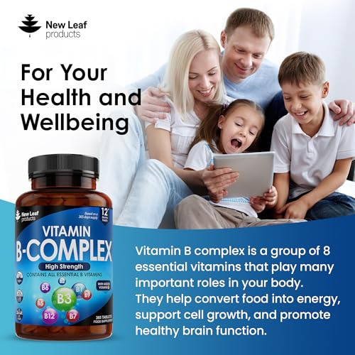 Vitamin B Complex - 365 Small Tablets (One Year Supply) High Strength All 8 B Vitamins NEW LEAF PRODUCTSBuy Supplements Australia