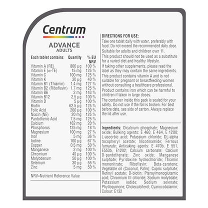 Centrum Advance Multivitamin & Mineral Supplements, 24 essential nutrients including CentrumBuy Supplements Australia