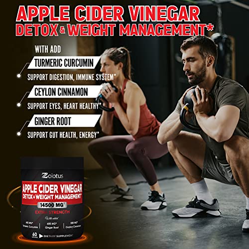 Zolotus 14x Strength Apple Cider Vinegar Capsules, Equivalent to 14500mg, with Turmeric ZolotusBuy Supplements Australia