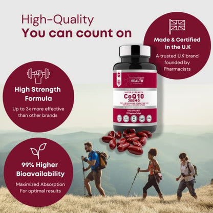 Ubiquinone Coenzyme Q10 300mg Softgel Capsules, 120 Super Strength Vegan Friendly The Intelligent HealthBuy Supplements Australia
