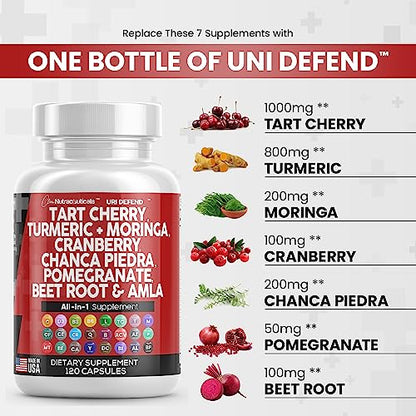Tart Cherry Extract Capsules 20,000mg with Turmeric 8000mg Moringa