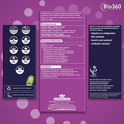 Natures Aid Bio360 Kidz Pro-5 (5 Billion Bacteria) from Natures Aid, Children's Microbiotic natures aidBuy Supplements Australia