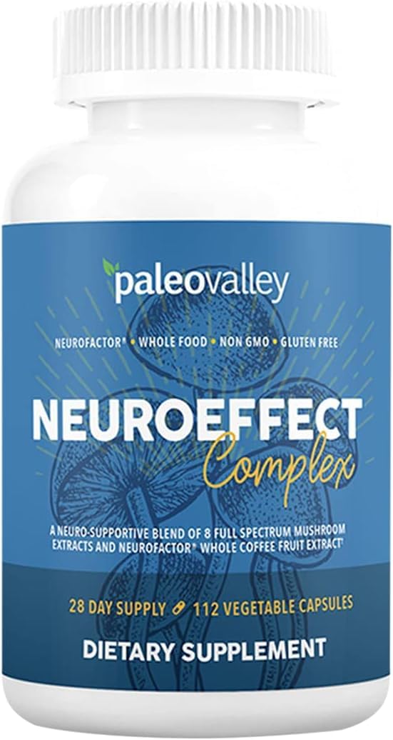 Paleovalley NeuroEffect - Neuro Mushroom Coffee Nutritional Supplement for Focus, Memory, and Energy Support - 28-Day Supply - 8 Full Spectrum Mushroom and Whole Coffee Fruit Extracts PaleovalleyBuy Supplements Australia