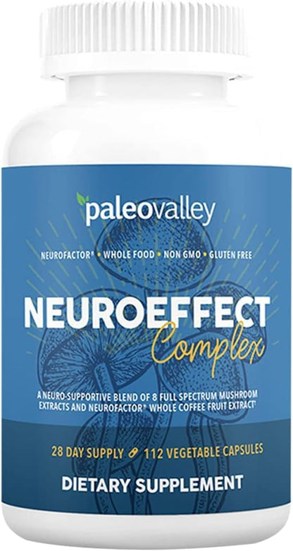 Paleovalley NeuroEffect - Neuro Mushroom Coffee Nutritional Supplement for Focus, Memory, and Energy Support - 28-Day Supply - 8 Full Spectrum Mushroom and Whole Coffee Fruit Extracts PaleovalleyBuy Supplements Australia