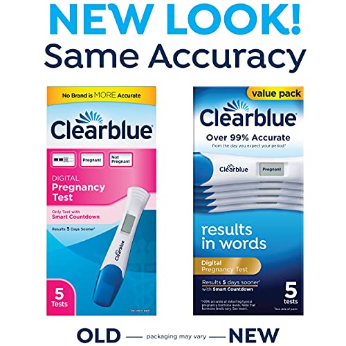 Clearblue Digital Pregnancy Test with Smart Countdown, Multi, 5 count ClearblueBuy Supplements Australia