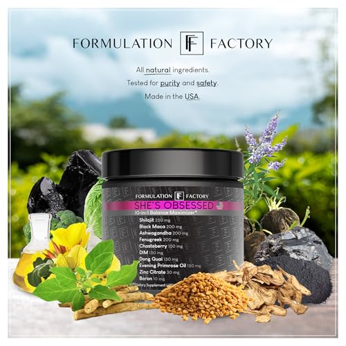 Formulation Factory She's Obsessed: 10-in-1 Hormone Balance Maximizer with Shilajit, Maca, Ashwagandha, DIM, Dong Quai, Zinc & More for Vitality & Balance – 120 Capsules 2 Months Formulation FactoryBuy Supplements Australia