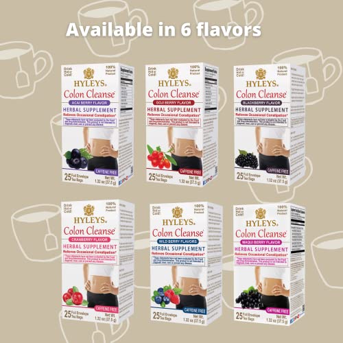 Hyleys Colon Cleanse Tea Blackberry Flavor - 50 Tea Bags (6 Pack - 300 Tea Bags Total) HYLEYSBuy Supplements Australia