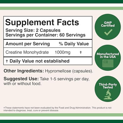 Creatine Pills 1,000mg Per Serving (120 Creatine Capsules) Micronized Creatine Double Wood SupplementsBuy Supplements Australia