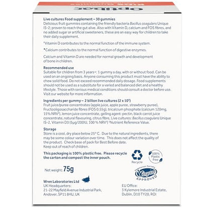Optibac Kids Probiotic with Vitamin D & Calcium for Immune System Support & Gut Health OptiBacBuy Supplements Australia