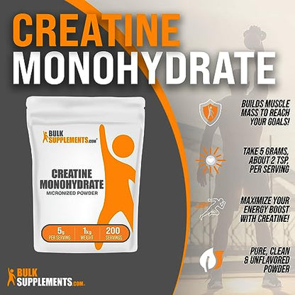 BulkSupplements Micronized Creatine Monohydrate Powder (1 kilogram) BULKSUPPLEMENTS.COMBuy Supplements Australia